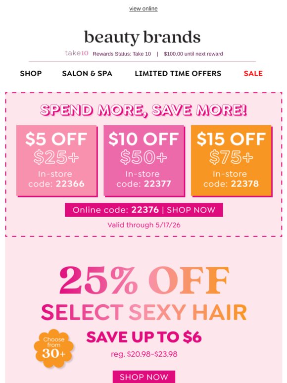 25% off Sexy Hair faves