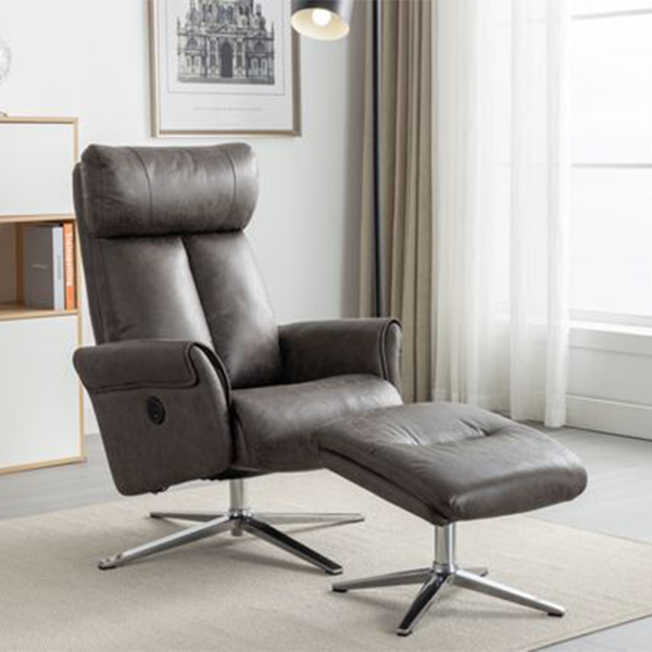 Elektrisch verstellbarer Relaxsessel mit Hocker, ca. 106,5 x 71,5 x 88 cm - Grau