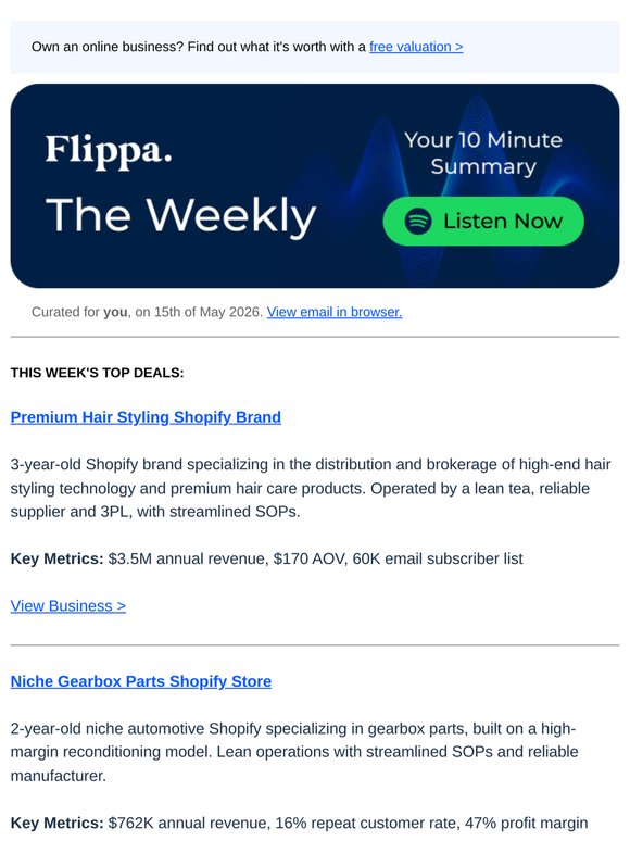 $3.5M Hair Styling Brand + 35M Views NBA Channel + 82% Margin SocMed Agency
