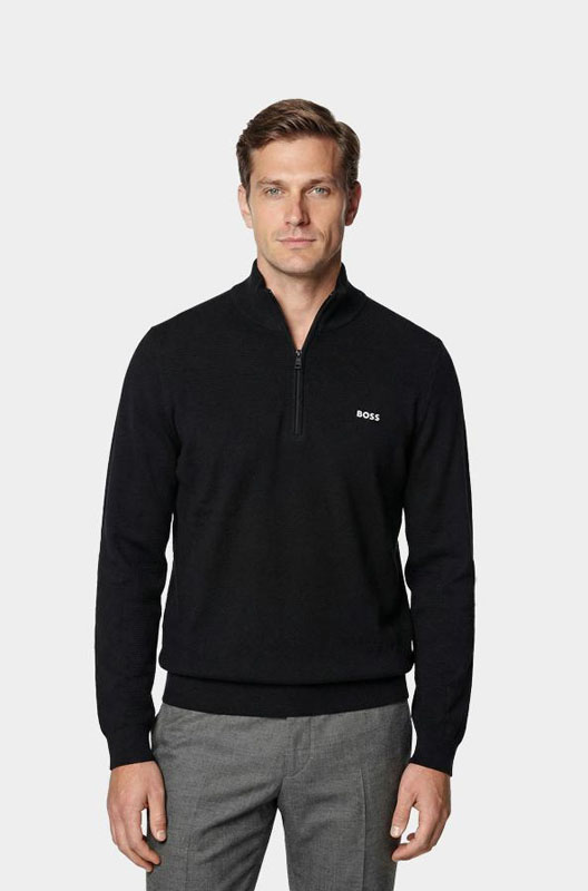 BOSS Green Halfzip Zwart