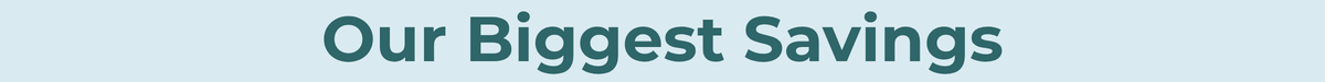Our Biggest Savings