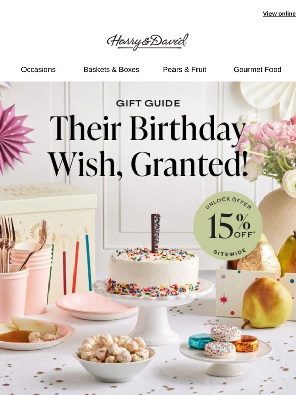 Email exclusive 🥳 15% off birthday gifts.