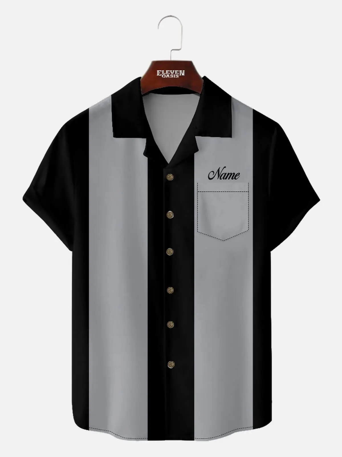 Image of Men's Classic Customizable Bowling Style Short Sleeve Shirt