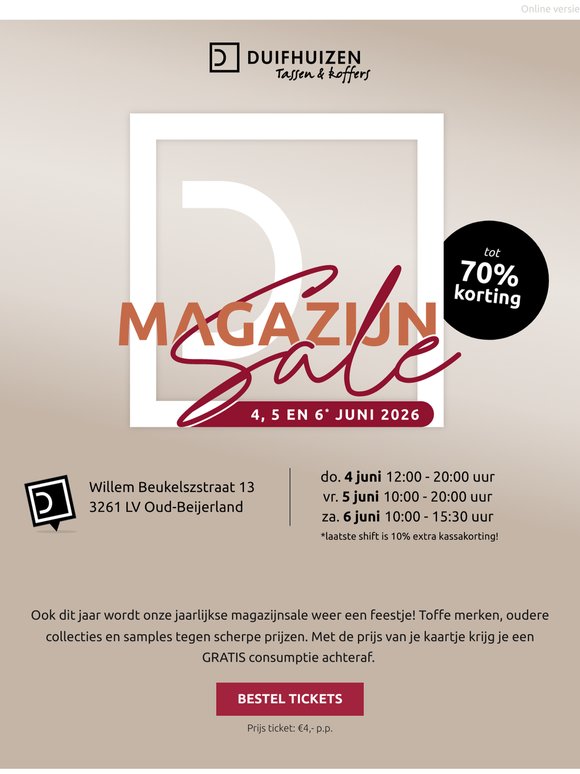SAVE THE DATE: Magazijnsale Duifhuizen – reserveer je ticket