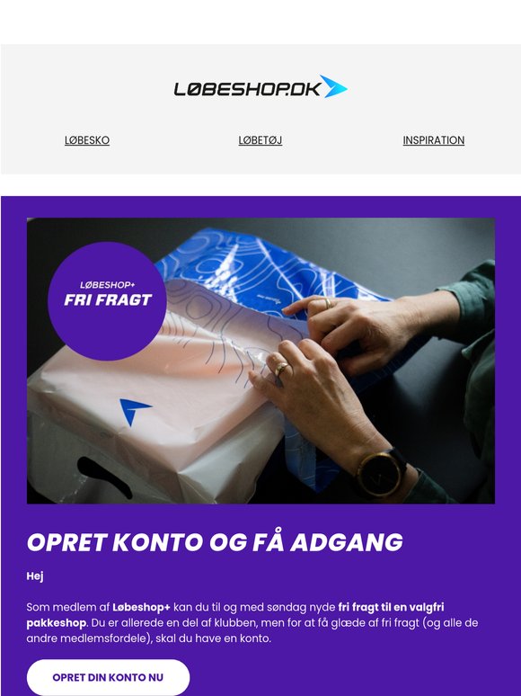 Opret din konto og få fri fragt 📦