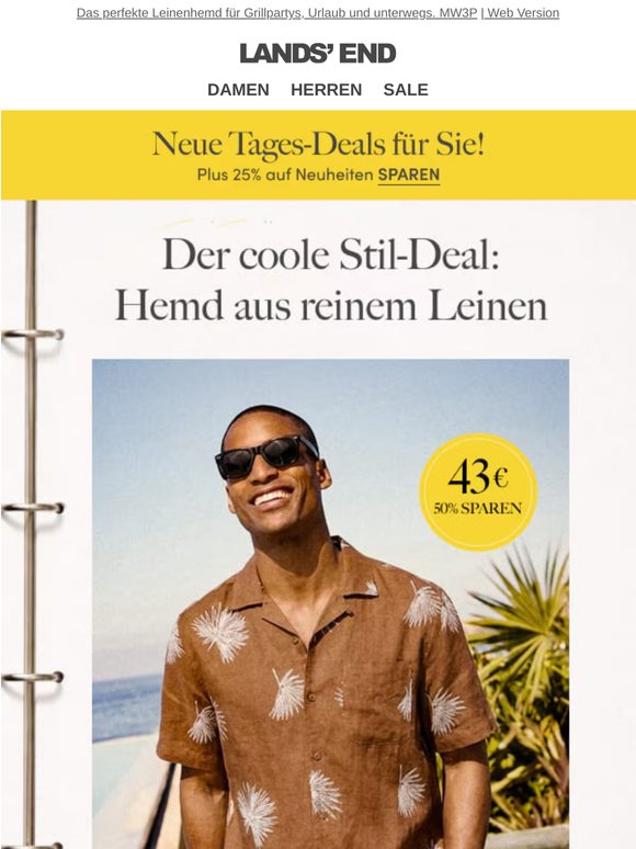 Nur heute: Hemd aus 100% Leinen zum halben Preis
