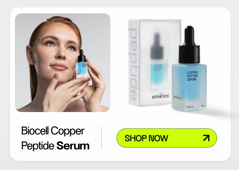 women holding blue serum bottle
