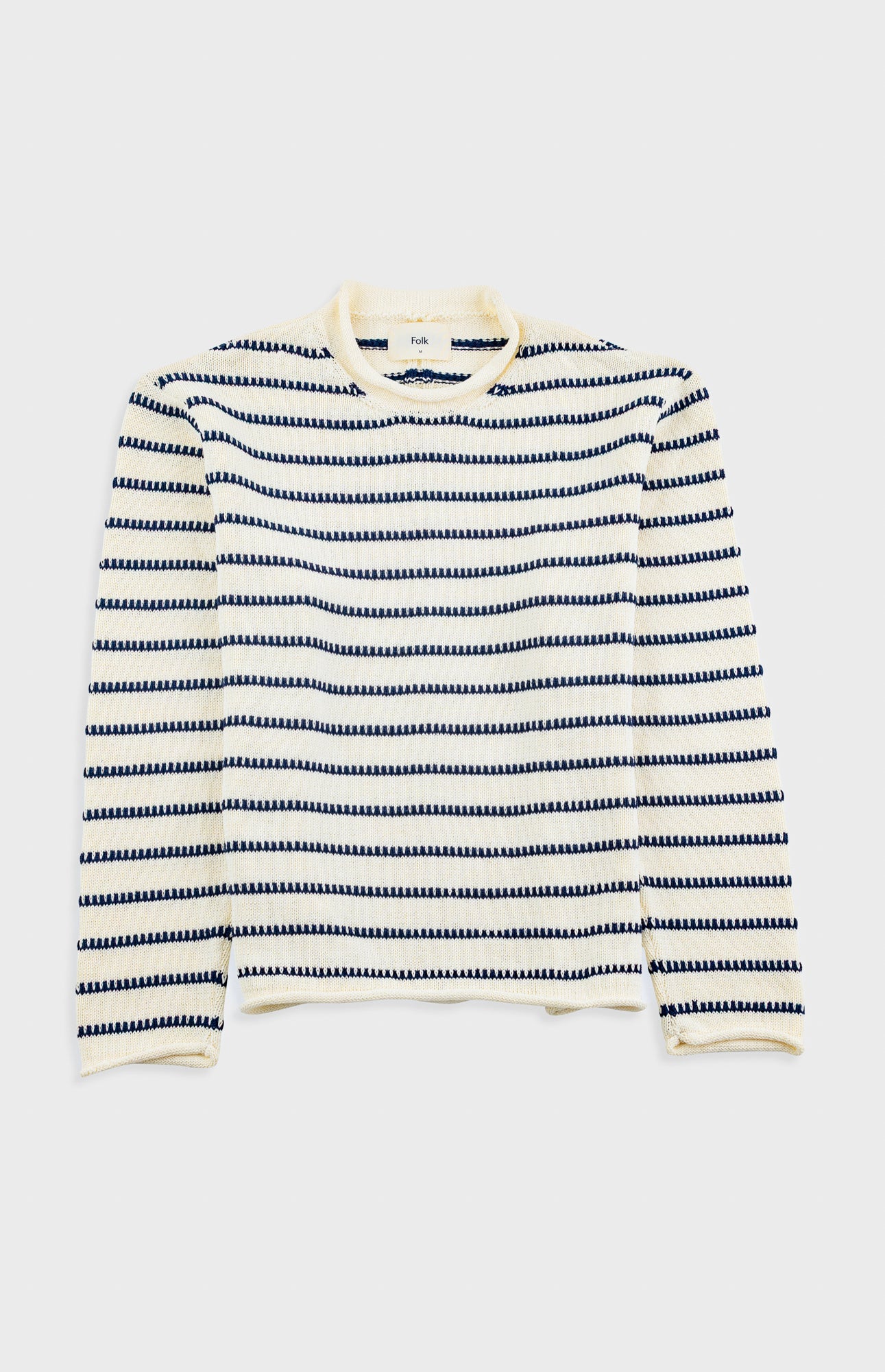 Image of Slouch Crew - Black White Textured Stripe