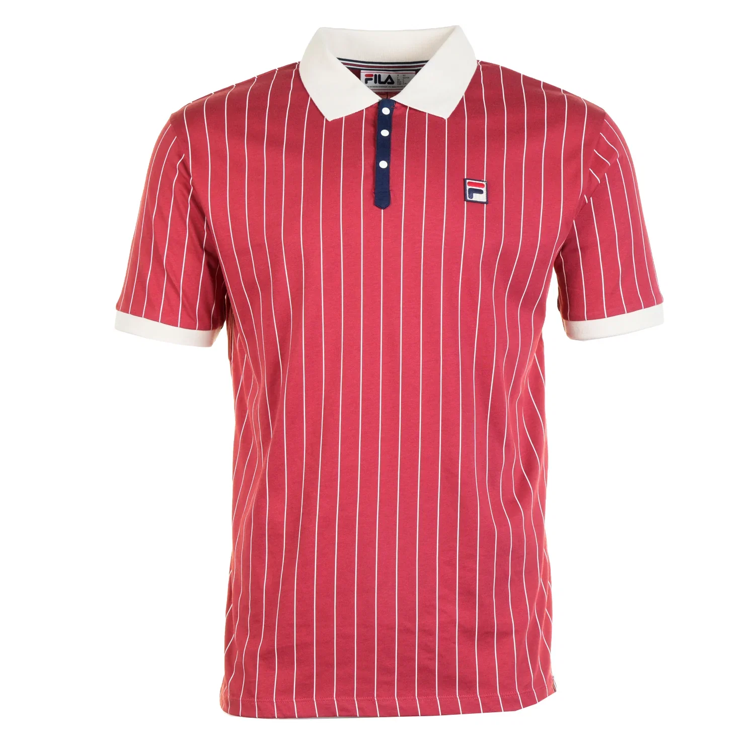 Image of FILA<BR>BB1 Classic Vintage Striped Polo Shirt Garnet
