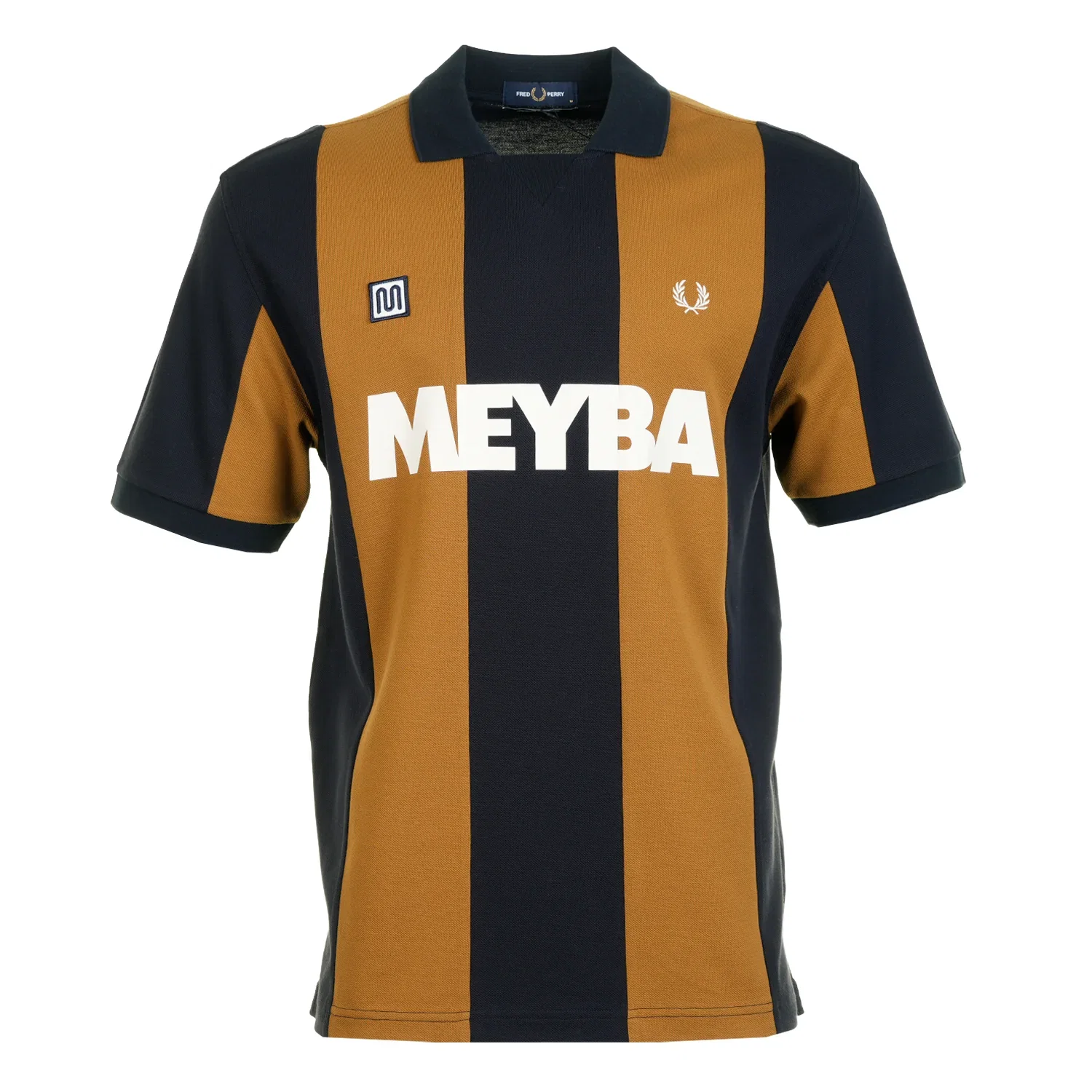 Image of FRED PERRY X MEYBA<BR> Cut And Sew Polo Shirt Navy