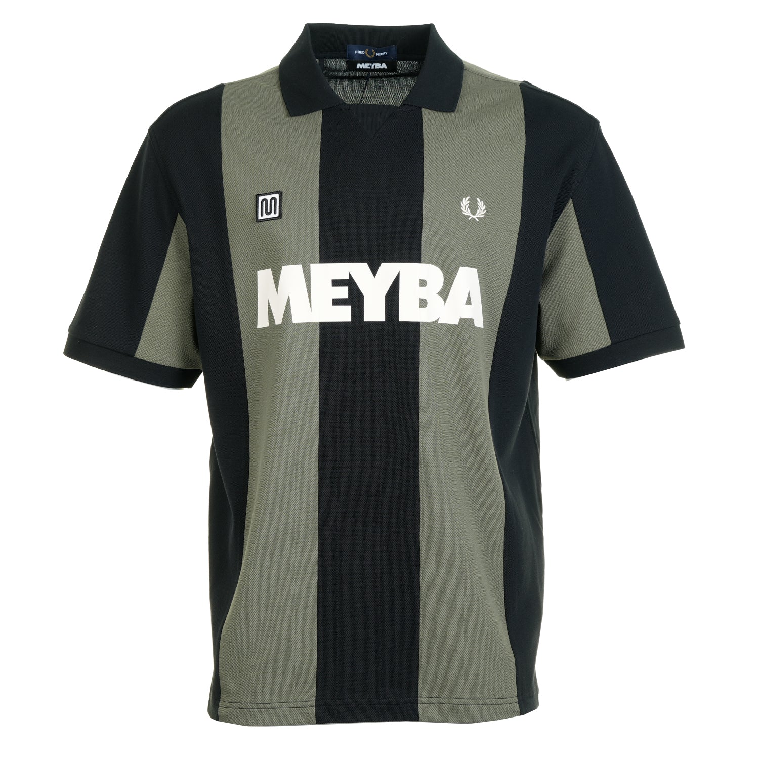 Image of FRED PERRY X MEYBA<BR> Cut And Sew Polo Shirt Black
