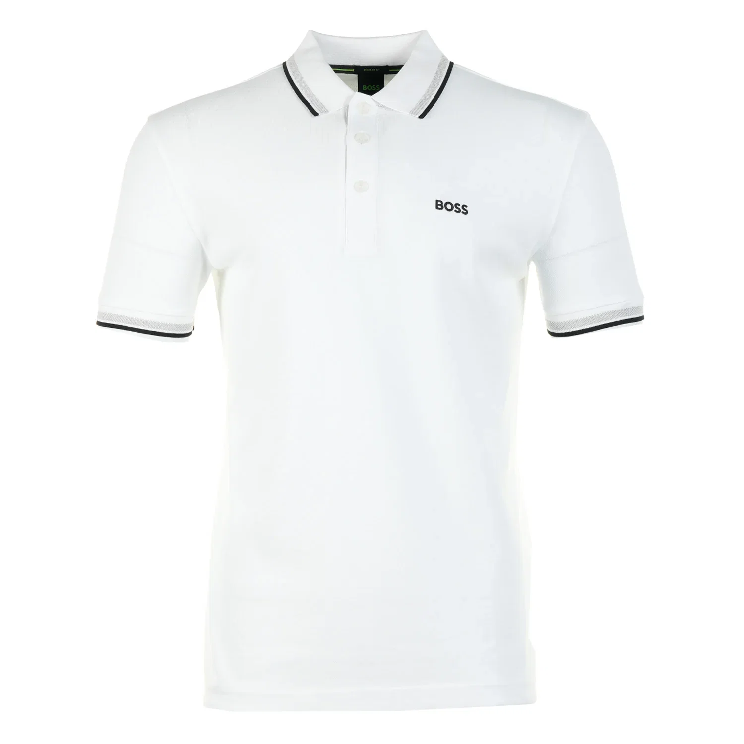 Image of BOSS GREEN<bR>Paddy Short Sleeve Polo Shirt 100 White