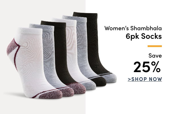 Women's Shambhala 6pk Socks Save 25%