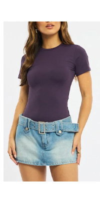 Purple Supersoft Crew Neck Short Sleeve
