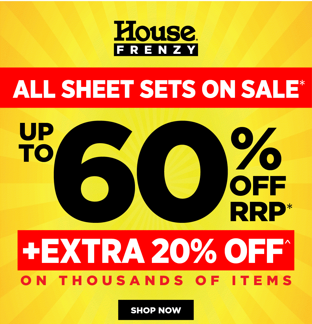 OVERSTOCK CLEARANCE SALE UP TO 55% OFF RRP* ALL THIS STOCK MUST GO! SHOP NOW