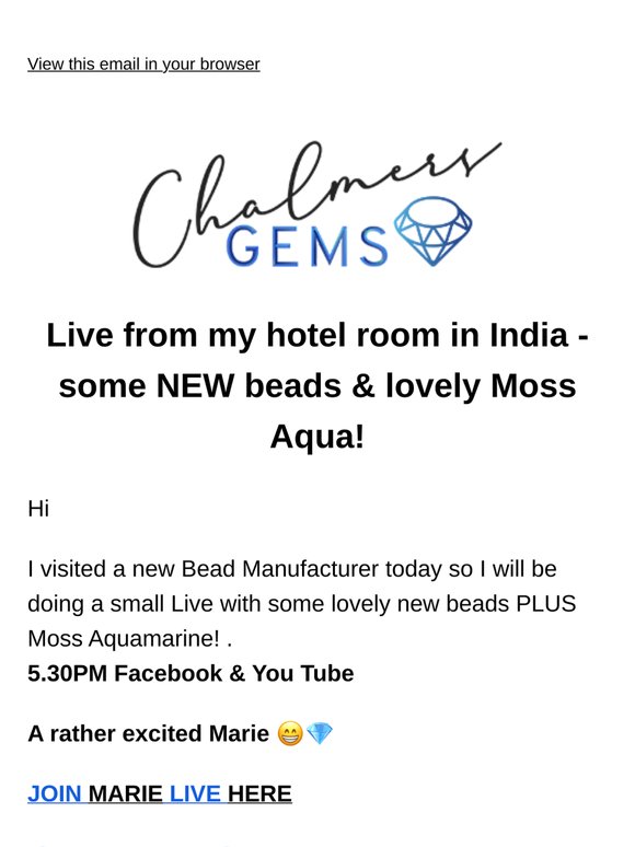 NEW beads & Moss Aquamarine! 5.30pm Facebook & You Tube