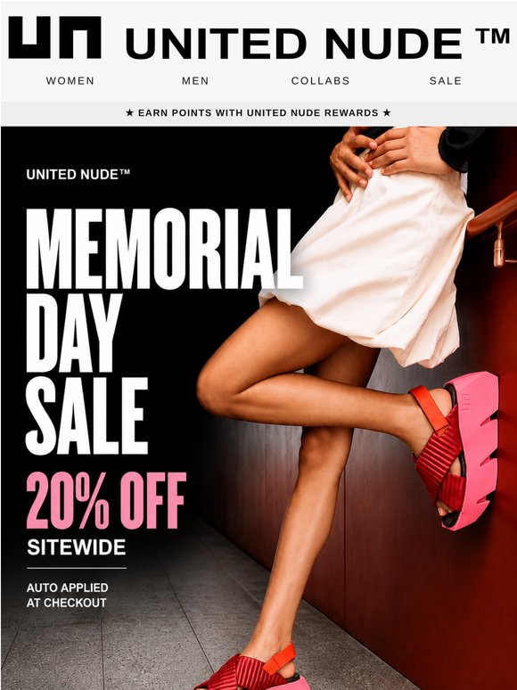 Memorial Day Sale Starts Early — 20% Off Sitewide