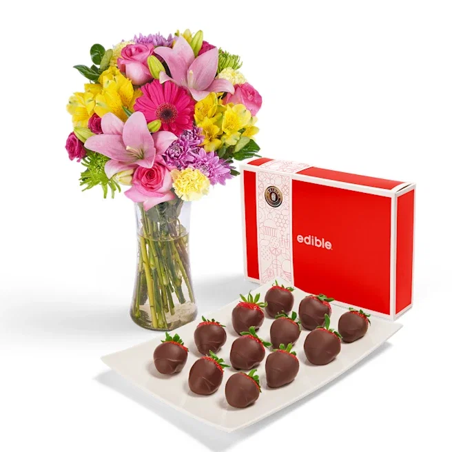 Flowers with <br>Dipped Berries