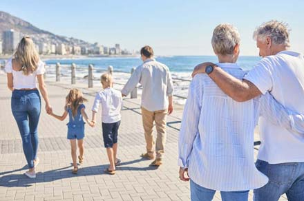 family walking