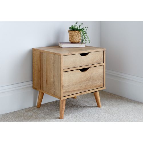 Molle 2 Drawer Oak Finish Bedside Only