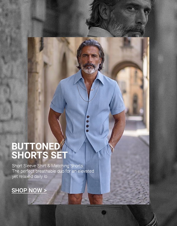 refined-button-placket-short-sleeve-shirt-shorts-set