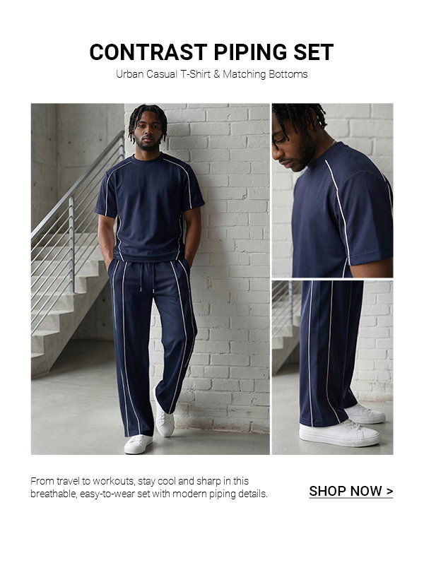 urban-casual-contrast-piping-t-shirt-set