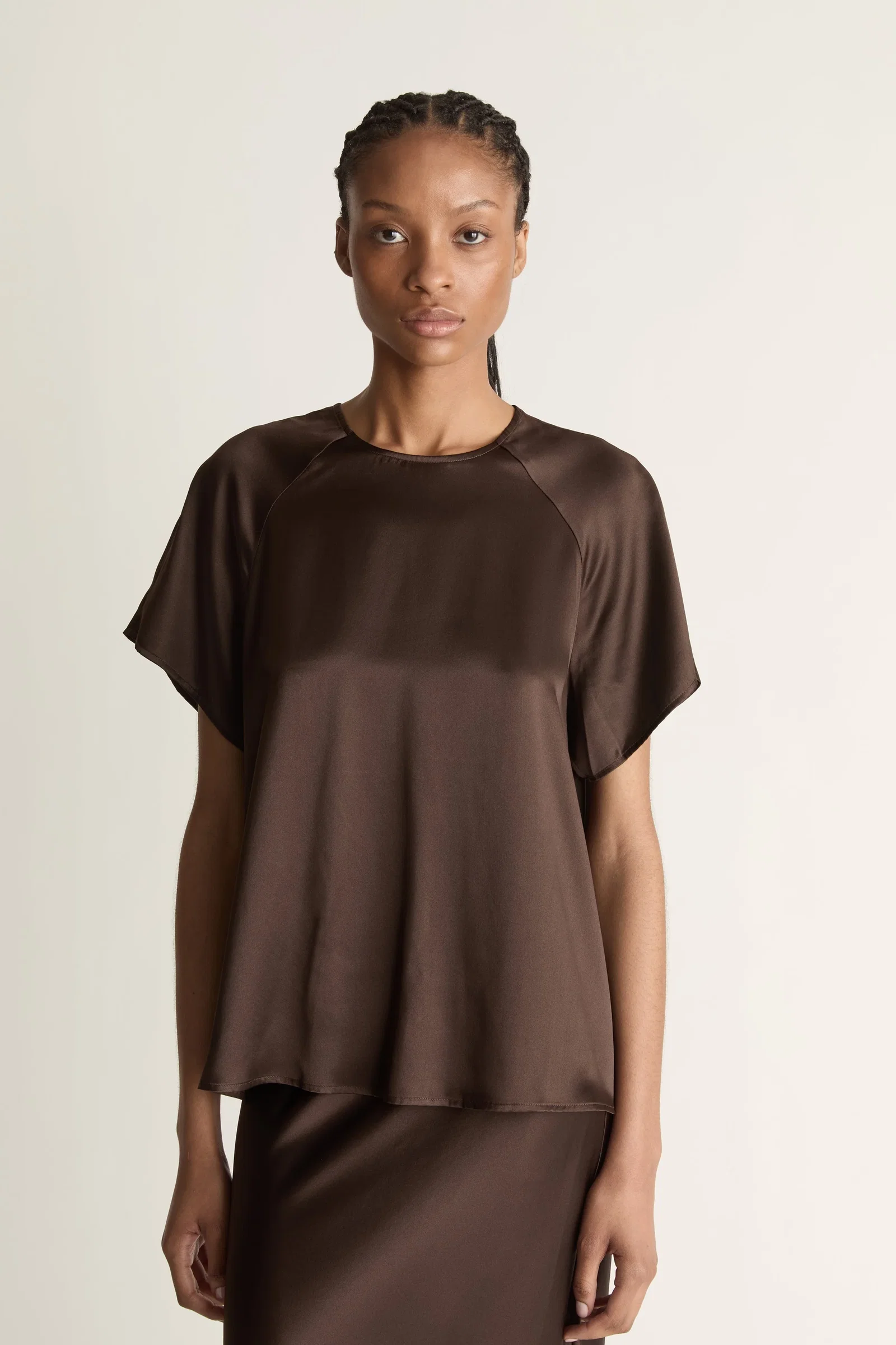Image of Stella Silk Satin Raglan Tee