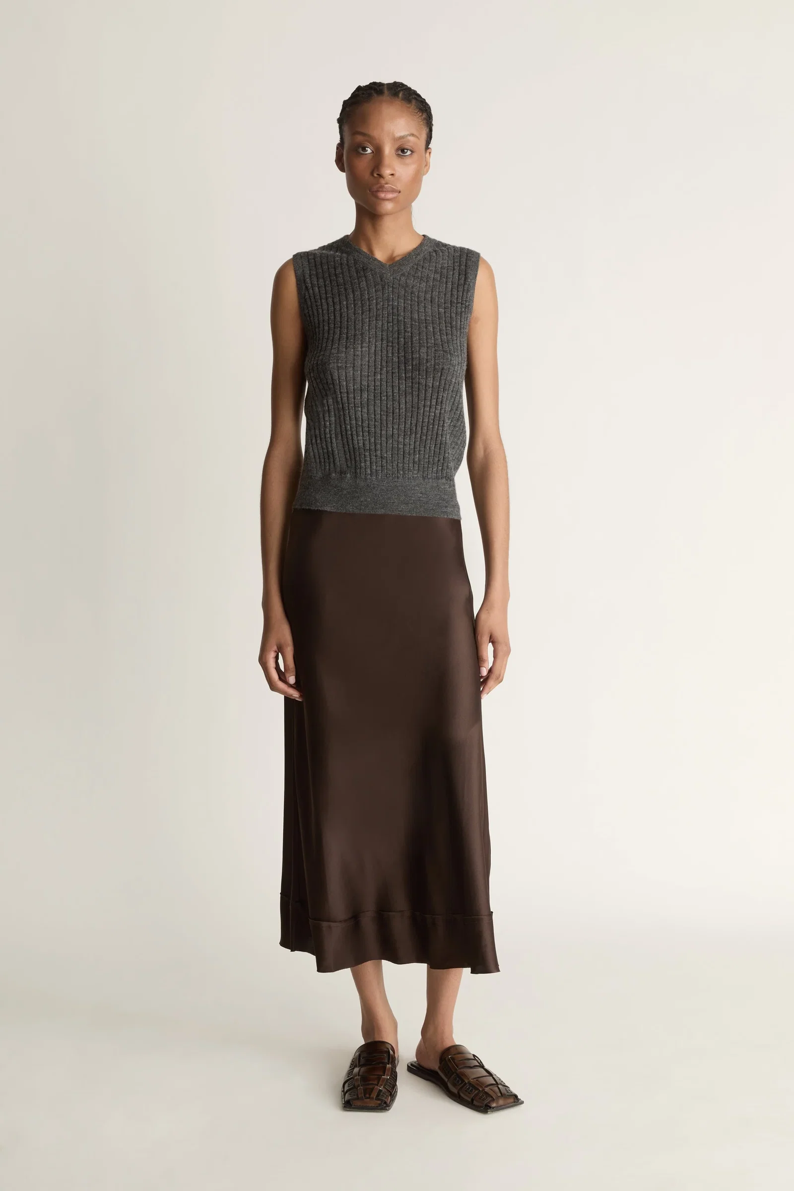 Image of Stella Silk Satin Skirt