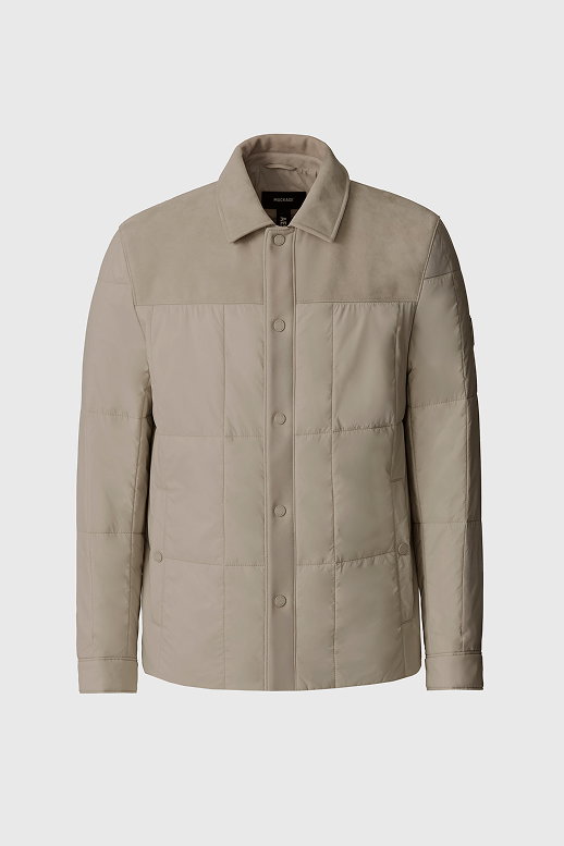 HENRIK Mixed-Media Suede Shirt Jacket for Men