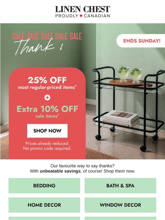 We Appreciate You 🌟 Take 25% Off + EXTRA 10% OFF sale