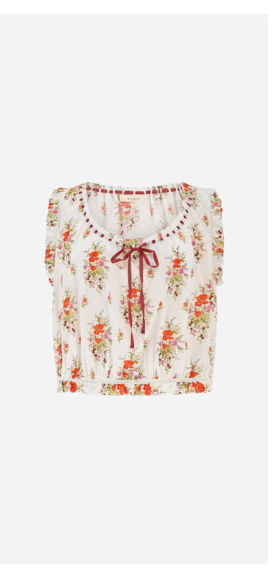 Traveler Top In Rose Petit Bouquet De Chamonix