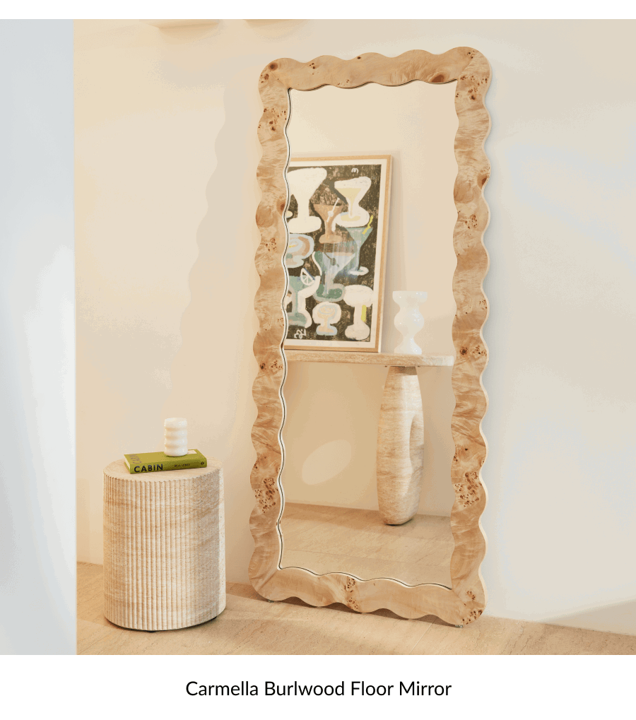 Shop Carmella Burlwood Floor Mirror