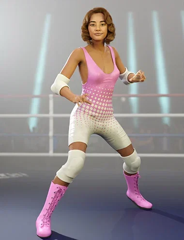 dForce Rampage Wrestling Outfit for Genesis 9 and Genesis 8 Female