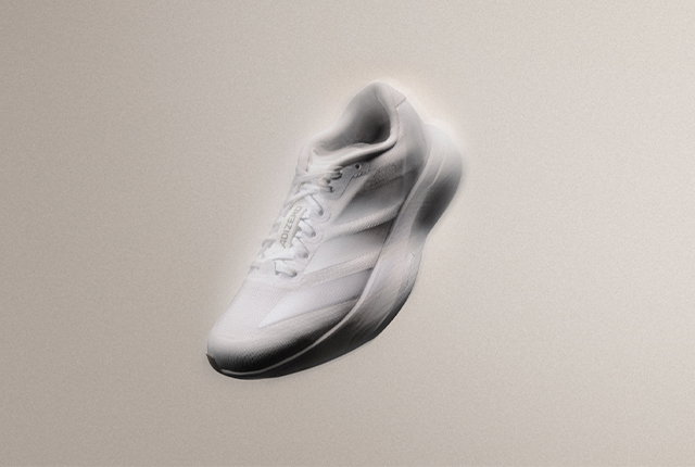 White adizero evo sl shoe