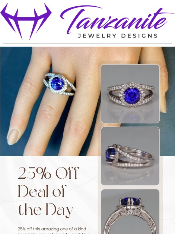 Deal of the Day: 25% Off Custom Tanzanite Ring 💍