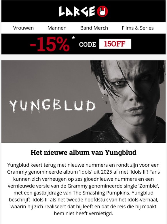 15% KORTING voor jou - nieuwe merch, festival-looks en nog veel meer! 🙌