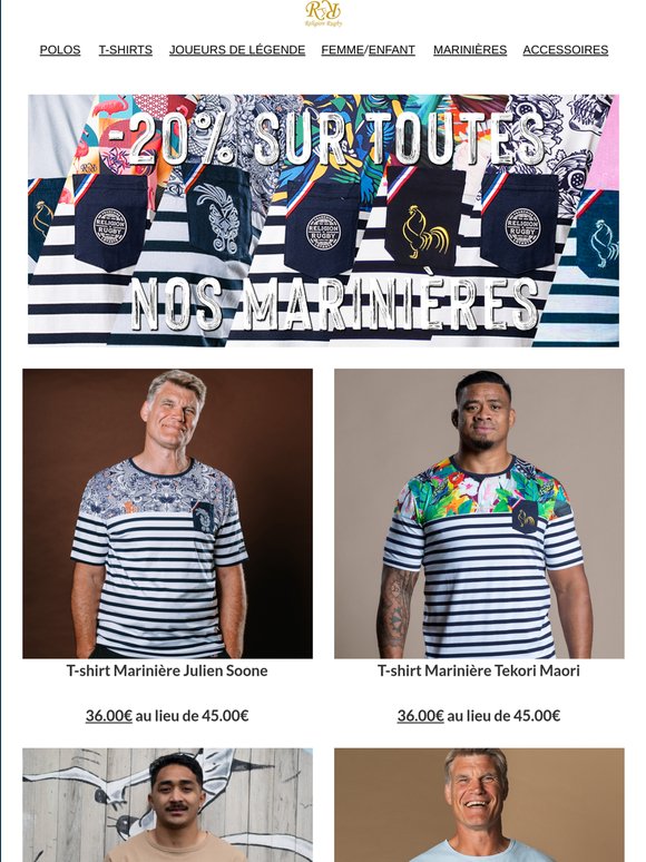 🏉 20% de Réduction sur les Marinières Religion Rugby 🏉