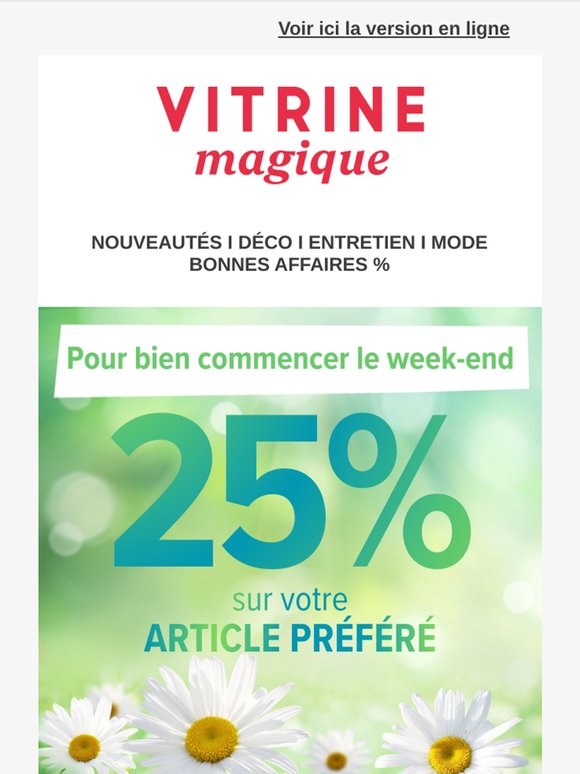 Offre week-end : profitez de 25 % de réduction