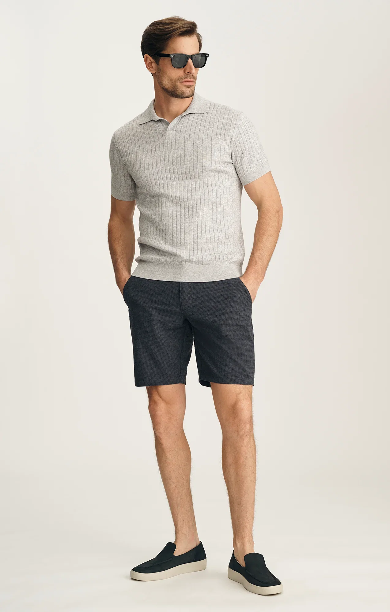 Image of Arizona Slim Shorts In Navy Seersucker