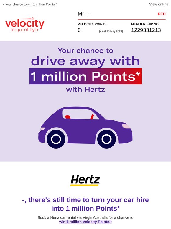 —, there's still time to drive away with 1 million Points* 🚗
