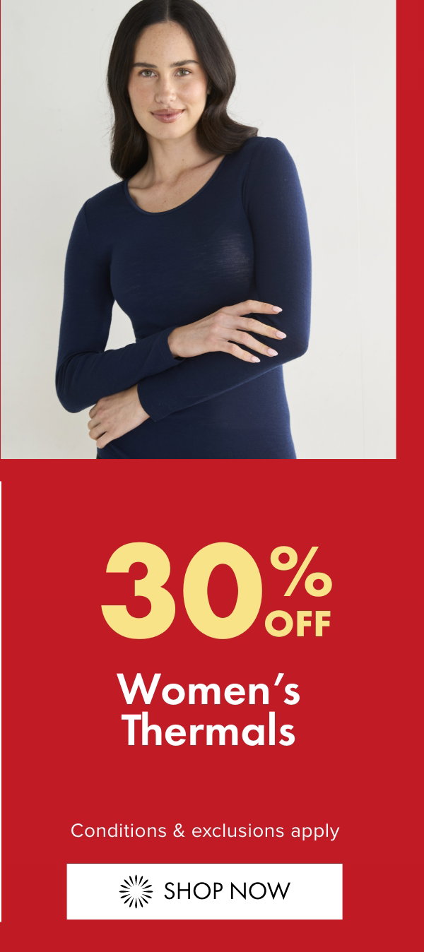 30% OFF Women's Thermals
