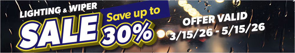 Lighting & Wiper Sale, Save Up to 30%