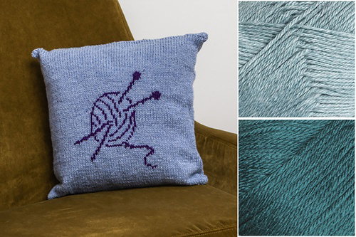 Image of Ball of Yarn Pillow Project Bundle - Light Teal Yarn