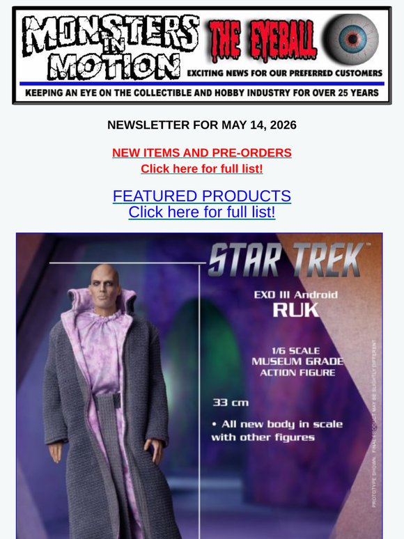 Godzilla Plastic Model Kits, Universal Monsters 3D Puzzles and More...