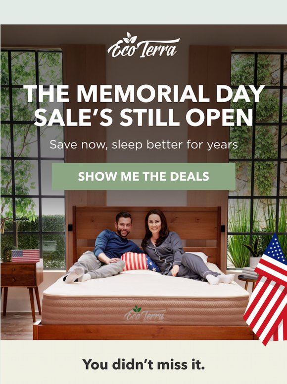 Memorial Day savings still on