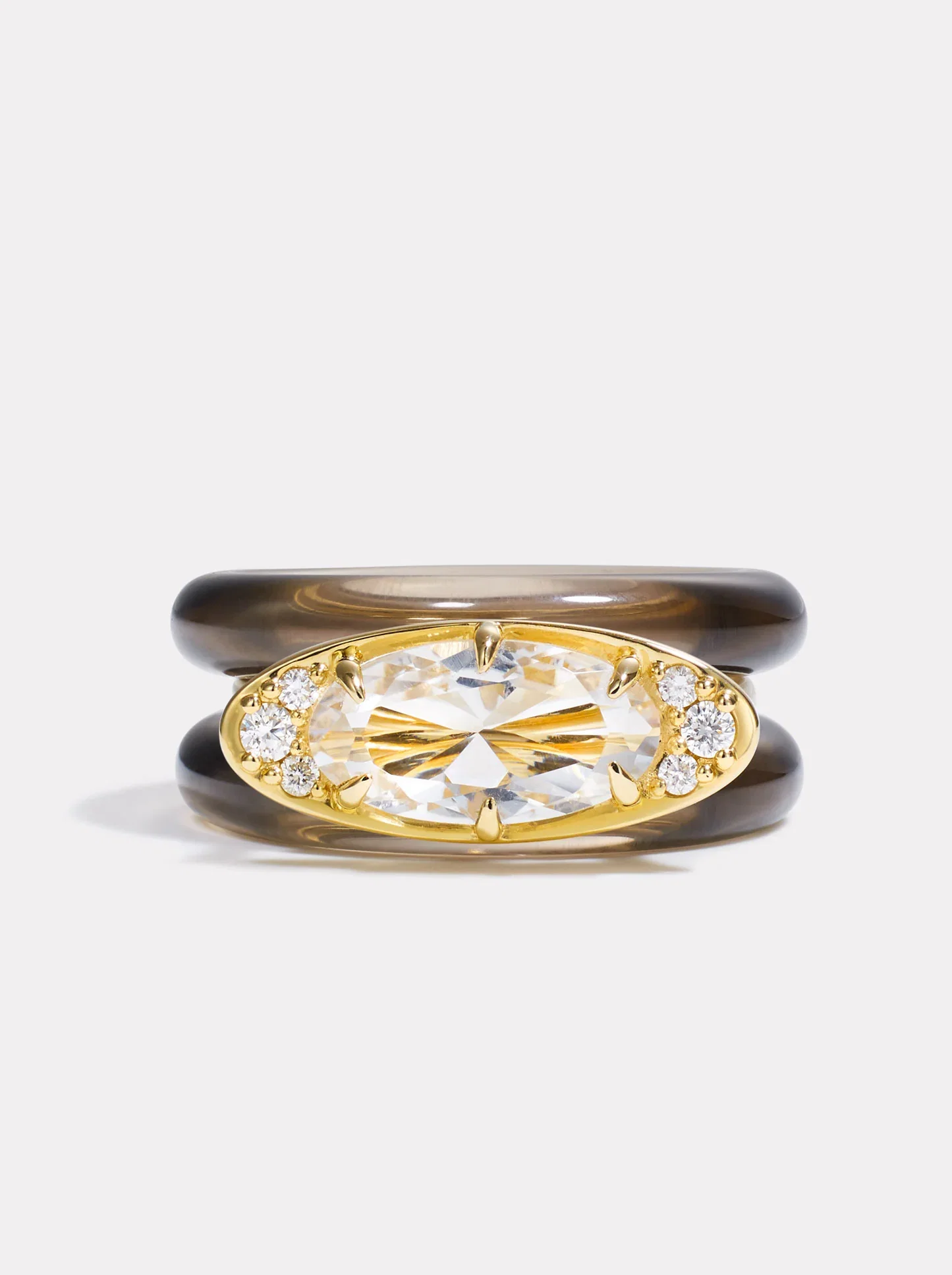 Image of Stack_Ellipse Ring Stack | White Topaz - 52