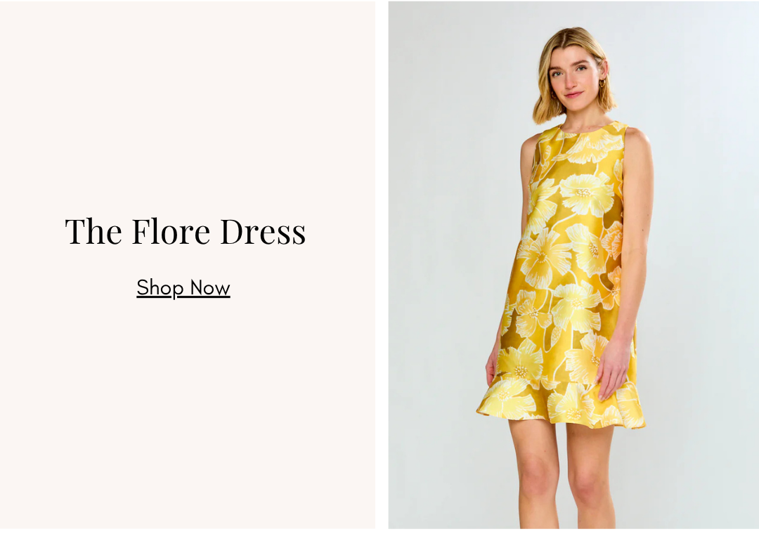 The Flore Dress in Yellow Poppies