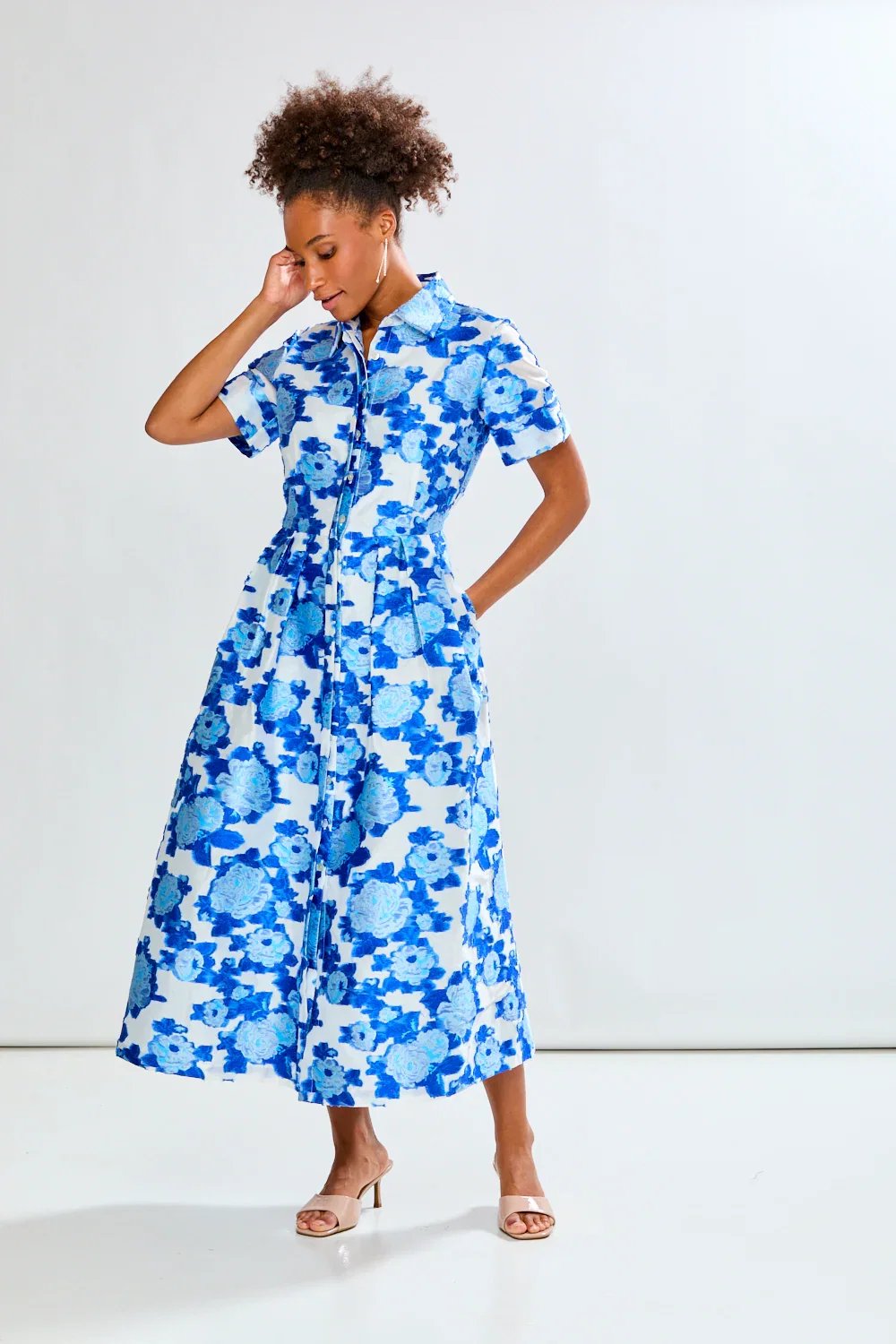 Image of The Marisol Dress in Blue Roses