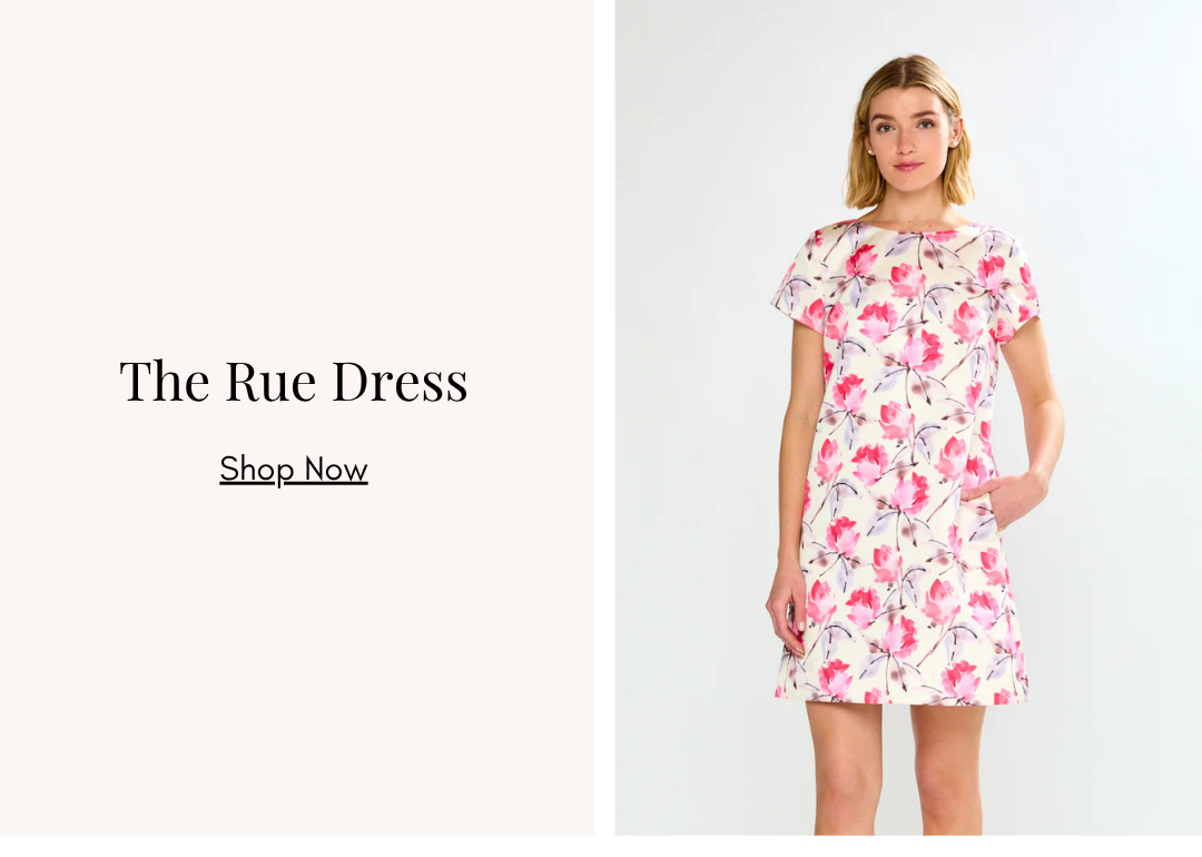 The Rue Dress in Pink Roses