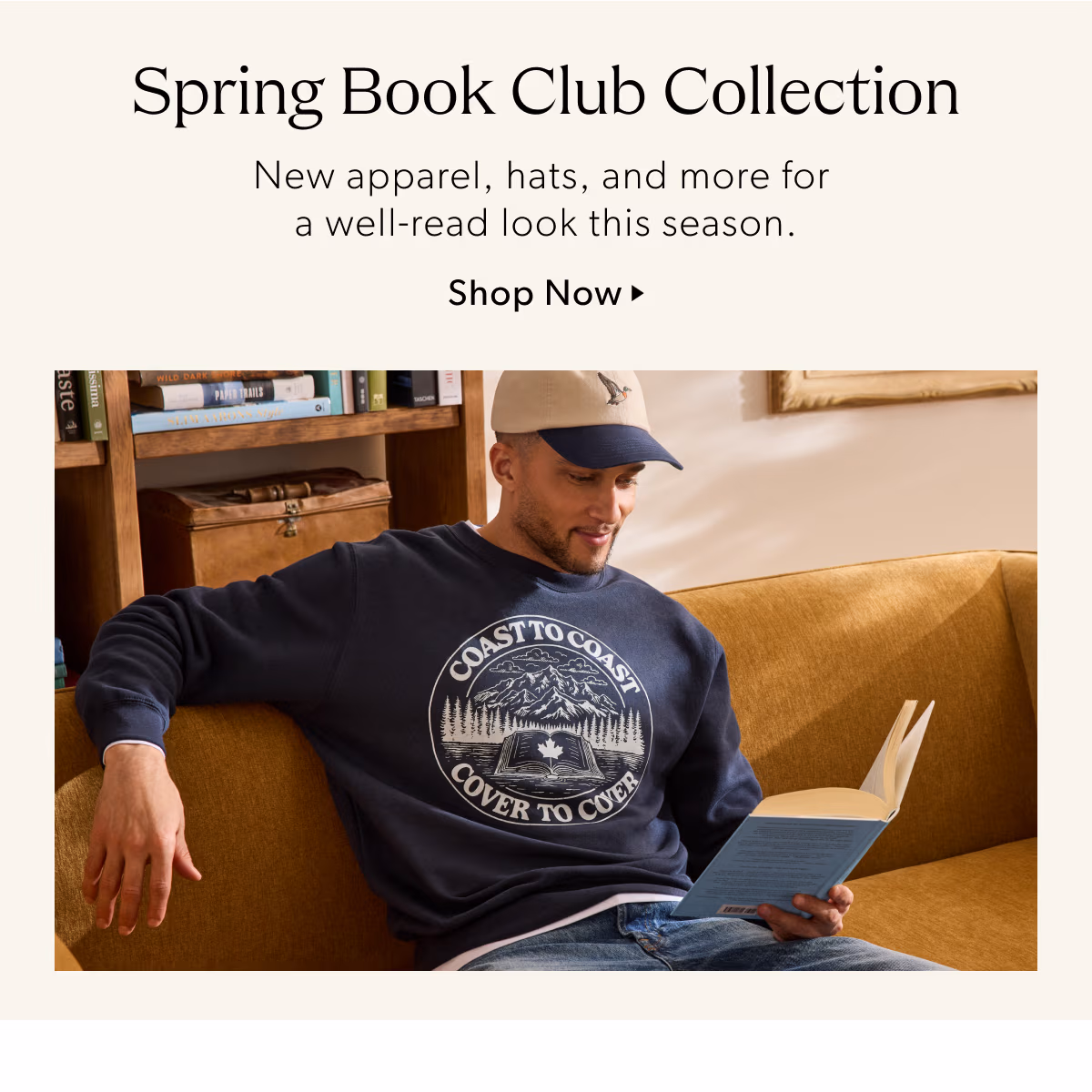 Spring Book Club Collection | New apparel, hats, and more for a well-read look this season.
